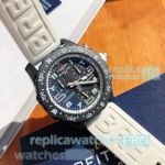 Swiss Replica Breitling Endurance Pro Watch Black Chronograph Dial White Rubber Strap 44mm